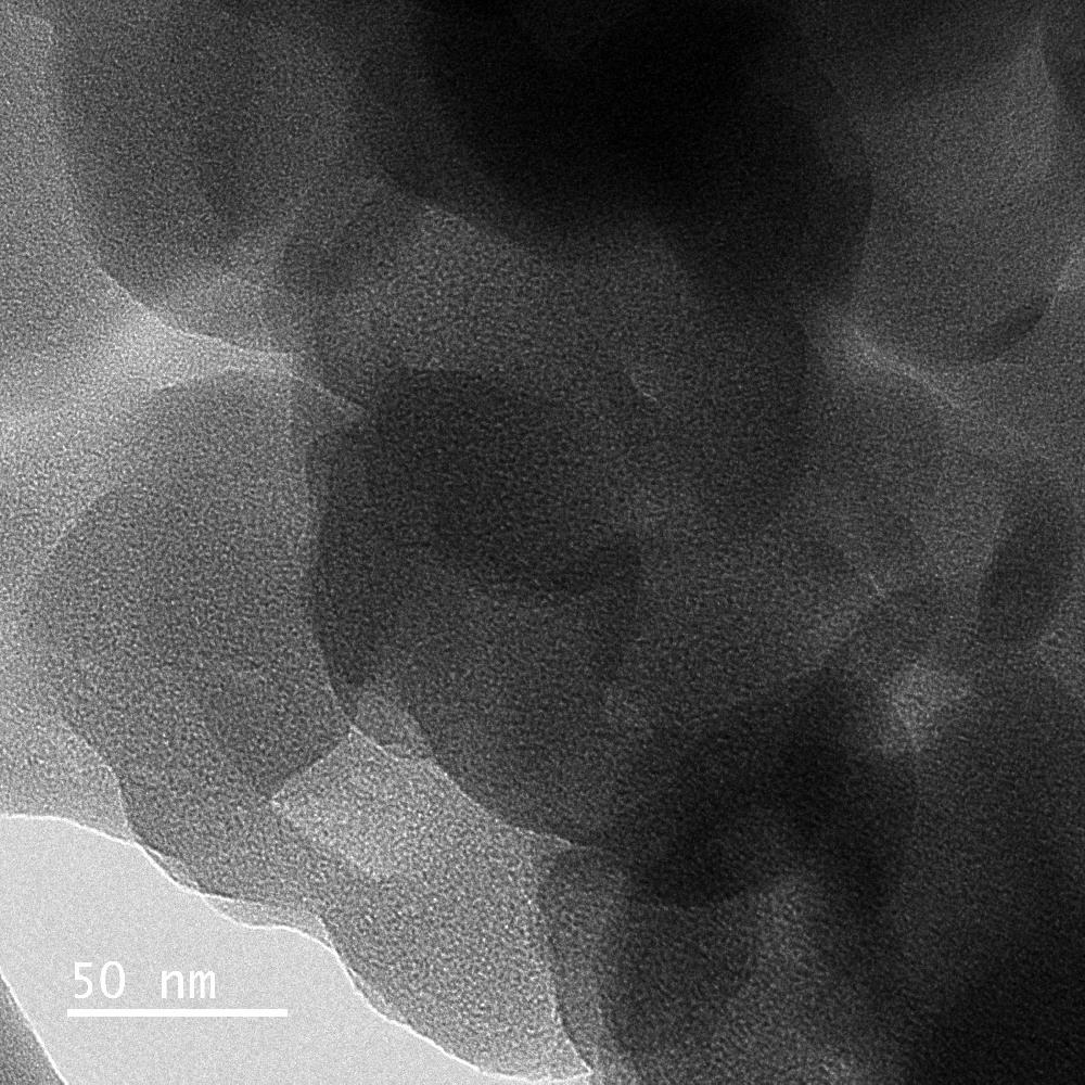 Transmission electron micrograph of durian based aerogel